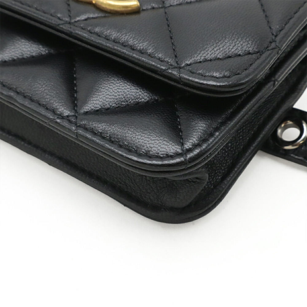 CHANEL Black Leather Logo Pouch - Picture 4 of 8